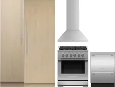 5 Piece Package Includes Refrigerator, Freezer, Range, Hood And Dishwasher
